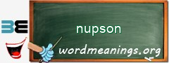 WordMeaning blackboard for nupson